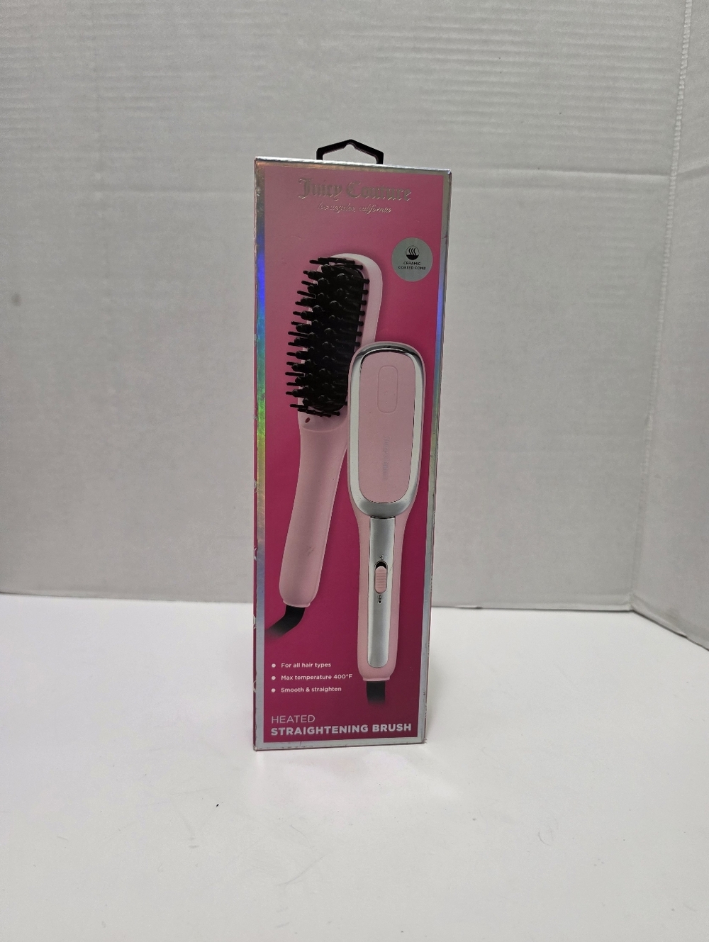 Juicy Couture Ceramic-Coated Heated Straightening Brush‎ NIB